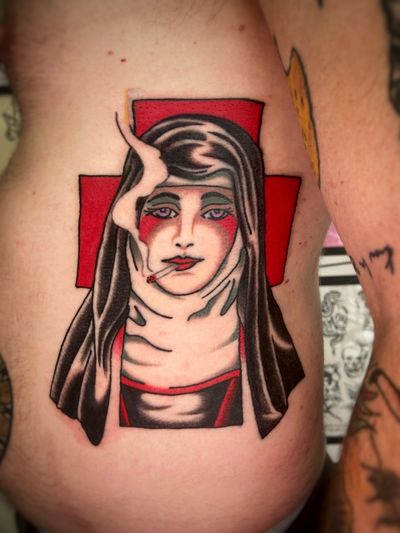 Tattoo work at The Martlet Tattoo Parlor
