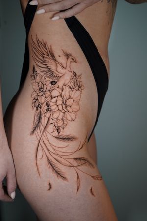 Floral tattoo style