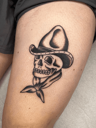 Skull in Cowboy Hat Tattoo