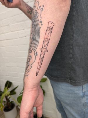 Gothic dagger, etching, blackwork