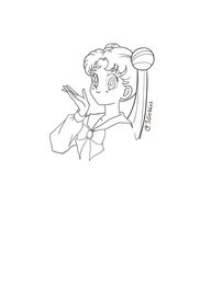 Cute linework of Usagi, can add colour