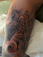 Detailed Sacred Heart and Roses