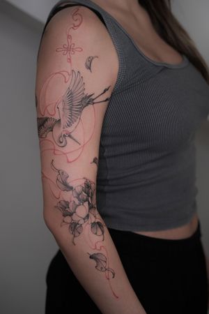 Floral tattoo style