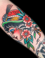Woman with Flowers Tattoo