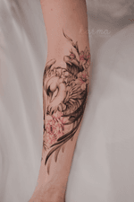 Swan and Floral Tattoo