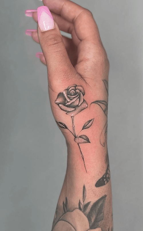 Rose Hand Tattoo