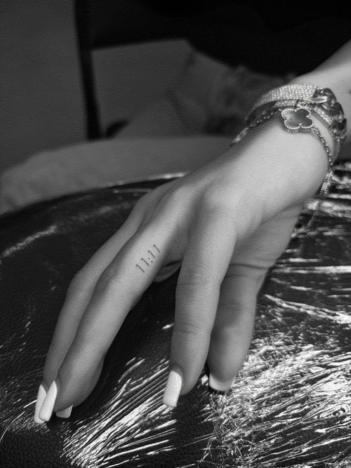 '11:11' Finger Tattoo