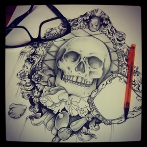 #artshare #illustration #sketch #skull #mirror