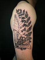 Moth and Fern Tattoo
