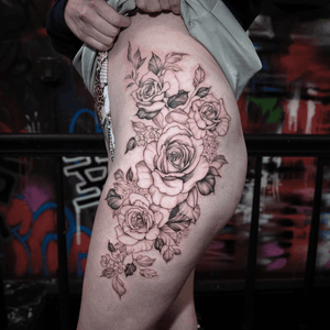 Floral tattoo style