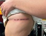 I did some roman numerals for these lovely newly-ish weds! Always fun doing something memorable and meaningful like this. Please excuse the second skin..we forgot to snap pics beforehand 🥴✨ • Ive got time to tattoo and time to book! ✨ DM me ✨ • #tattoo #tattoos #tattooartist #tattooideas #explore #explorepage #mdtattooartist #dmvtattoos #instagood #roman #romannumerals #scripttattoo #script
