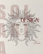 Sun God with flowing hair in etching style with fine lines 