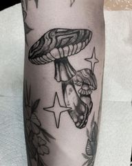 Mushroom and Sparkle Tattoo