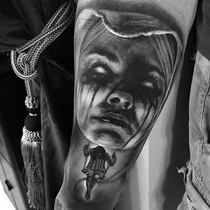 Beautiful piece by Michael Guiffre #blackandgrey #portrait #tears #michaelguiffre