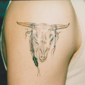 Ram skull tattoo by Adirondack Tattoo #skull