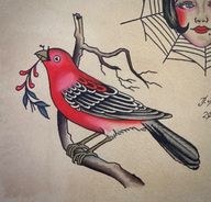 Traditional Red Bird