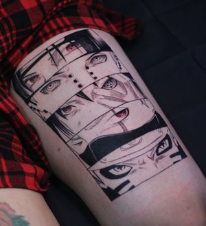 Get inked with this illustrative Naruto tattoo by Mary Shalla, capturing the spirit of the iconic anime character.