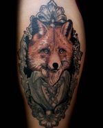 🦊Half healed half fresh🦊 Finally got some time to finish my sister's tattoo. #tattoofox #foxtattoo #tattoos #tattoo #fox #foxyeyes #colortattoo #radiantink #foxorange #manchestertattoo #tattoosonblackskin