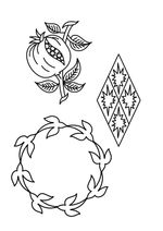 Pomegranate, Diamond, and Wreath Motifs