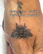 Covering an old bee with a new fresh one.