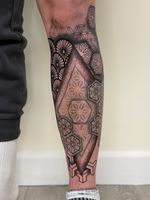 Geometric Diamond Leg Tattoo