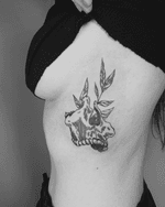 Skull with Plant Tattoo