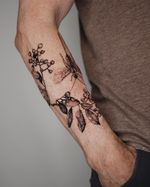 Dragonfly and Berries Tattoo