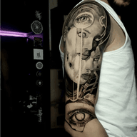 Abstract Faces and Eyes Sleeve
