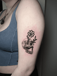 Skull with Flower