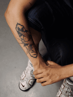 Abstract Botanical Frame Tattoo