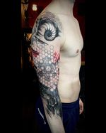 Absolutely inspiring mixed styles tattoo sleeve project ! Thanks to @maik_sanftenberg for your trust! 🤘🏻 Part fresh - Part healed #sleevetattoo #geometrictattoo #trashpolka #inspiration # #blackwork #blacktattoo #tattoo #art #darkart #darkartists #darkinkspiration #darkart_collective #btattooing #darkartist #tattoolife #inked #blackmetal #dark_art_culture #tätowierung #darkartsseri #berlin #tattooberlin #tattoodo #tatuaggio #berlintattooartist #italiantattooartist #kwadron #apocalypsetattoo