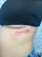 "She Gave Me Life" Lettering Tattoo