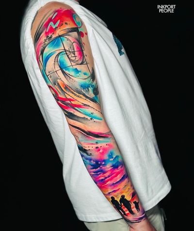 Abstract watercolor tattoo 