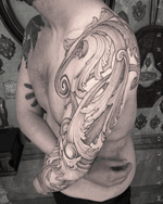 Ornate Acanthus Full Sleeve Tattoo