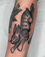 Jumping Rabbit Tattoo