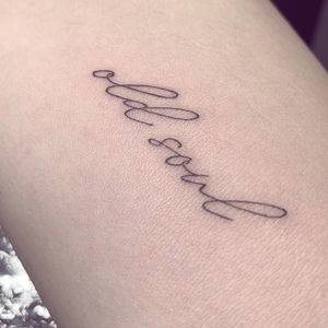 Small lettering tattoo style