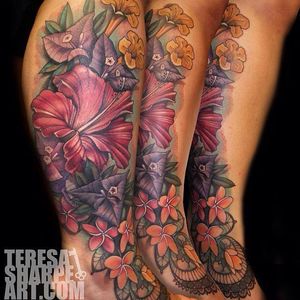 #teresasharpe #flowers tattoo #lace