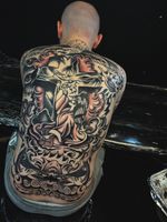 Crucifixion Scene with Shark Elements