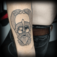 Stylized Bearded Figure
