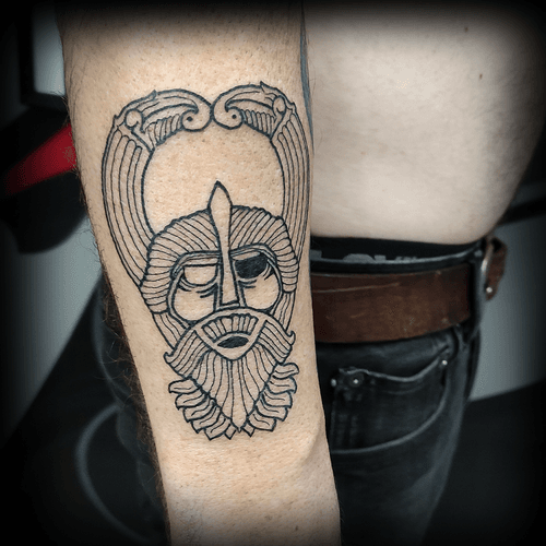 Stylized Bearded Figure