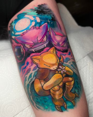 Tattoo work at Santo Cuervo Tattoo Collective