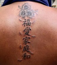 A little cover up I did the other day . I wonder when people will finally understand tattooing your significant other name on you is never a good idea . Would you tattoo your lovers name on you ? Comment below I’m curious to know . #backtattoo #kanjitattoo #flowertattoo #coveruptattoo #montrealtattooartist #tattooideas #tattoogirls #inkedgirls #blackskintattoo