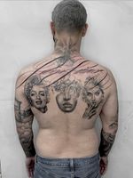 Black and Grey Celebrity Portraits with Script