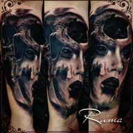 #naxosinktattoo #facetattoo #realistictattoo #chayennetattooequipment #worldfamousink #blackandgreyink #tattooart #tattooartist #lorsch #skulltattoo #ru_ma