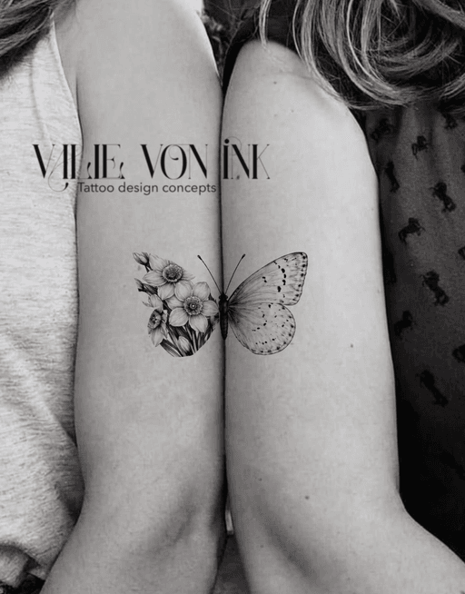 ? MOTHER & DAUGHTER IDEA ?
Here’s a little concept of how the birth-flower butterfly tattoos can look as a matching piece.
Each butterfly contains the flower for a different birth month — a small meaningful tattoo you can share with your mum
Remember:
• £150 for both tattoos
• Your mum’s tattoo is FREE
• Available throughout March for Mother’s Day
Next post I’ll show all 12 birth-month butterfly designs so you can pick yours.
Tag your mum if you’d get this together