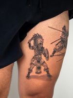 Aztec Warrior vs. Samurai Tattoo