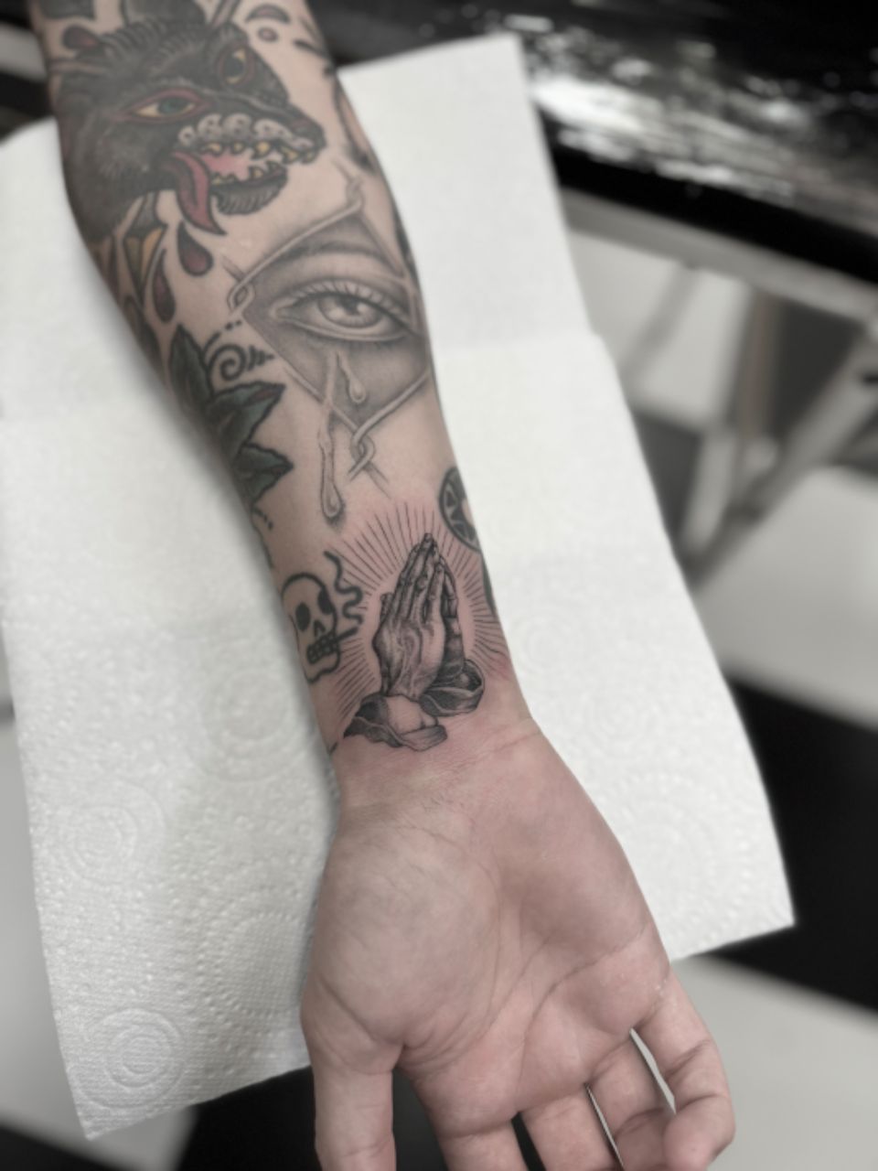 Realistic Praying Hands Tattoo • Tattoodo