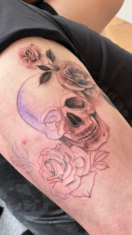 Skull with Roses
