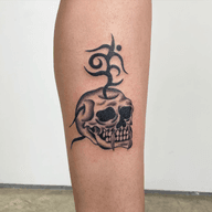 Skull with Tribal Spire