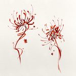 Abstract red spider lily design, can be adapted to many parts of the body to make it unique. 